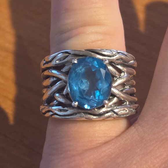 EFFY Sterling Silver with 5.7ct Blue Topaz "Lagoon" Ring (retired series) - Picture 3 of 6